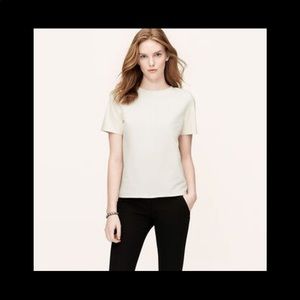 LOFT Faux Leather Sleeve Top